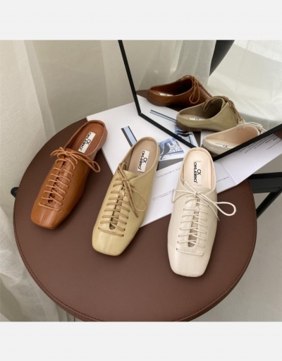 Korean Style Square Toe Lace Up Flats #797797 $39.42 USD, Wholesale Fashion Flats