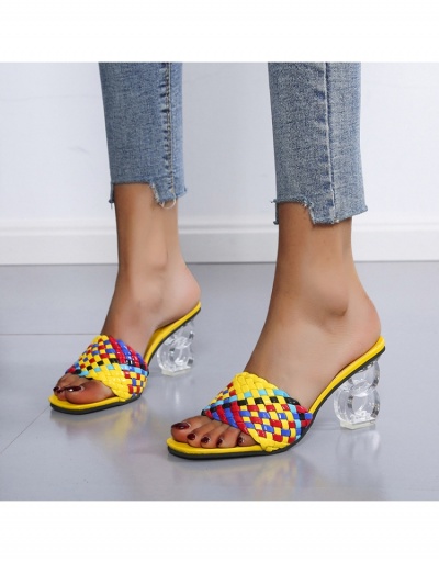 Replica  Weave Transparent PU High Heels Women's Shoes #797808 $19.87 USD for Wholesale