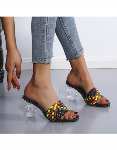 Replica  Weave Transparent PU High Heels Women's Shoes #797808 $19.87 USD for Wholesale