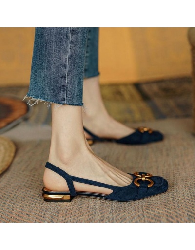 Replica Fashion Square Toe One-Buckle Women Flats #797809 $20.60 USD for Wholesale