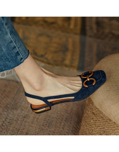 Replica Fashion Square Toe One-Buckle Women Flats #797809 $20.60 USD for Wholesale