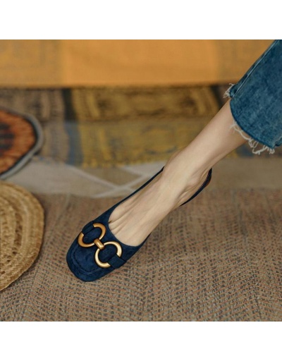 Replica Fashion Square Toe One-Buckle Women Flats #797809 $20.60 USD for Wholesale