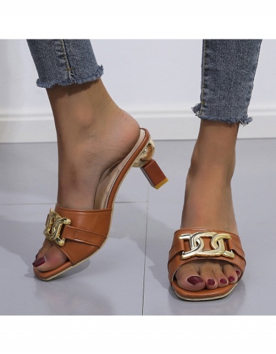  African Fashion Metal Chain Women's Slip On Heels #797812 $22.75 USD, Wholesale Fashion Heels