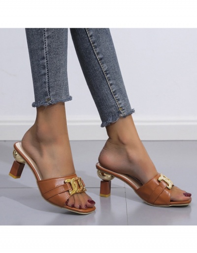 Replica  African Fashion Metal Chain Women's Slip On Heels #797812 $22.75 USD for Wholesale