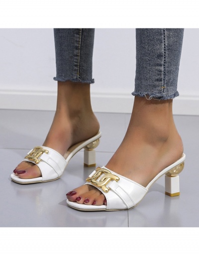 Replica  African Fashion Metal Chain Women's Slip On Heels #797812 $22.75 USD for Wholesale