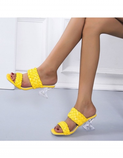 Replica PU Square Toe Women Slip On Heels #797816 $22.75 USD for Wholesale