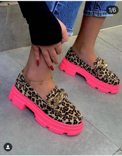 Leopard Contrast Color Ladies Slip On Shoes #797817 $31.02 USD, Wholesale Fashion Flats