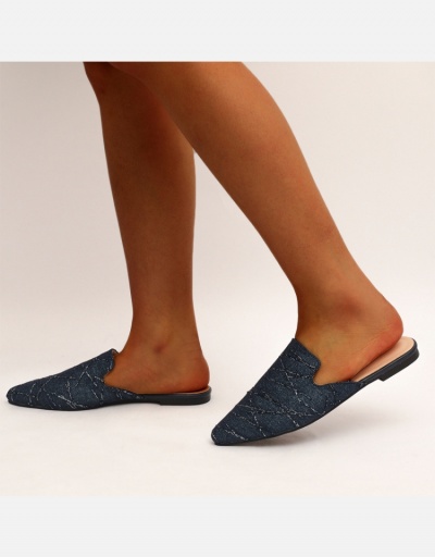 Replica Fashion Pointed Toe Slip On Flat Mules Shoes #797821 $30.42 USD for Wholesale