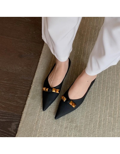 Replica Versatile Rivet Pointed Toe Slip On Flats Shoes #797825 $47.32 USD for Wholesale