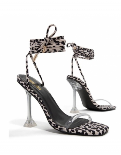 Replica Euro Style Leopard Sexy Ankle Strap Heels For Ladies #797827 $25.90 USD for Wholesale