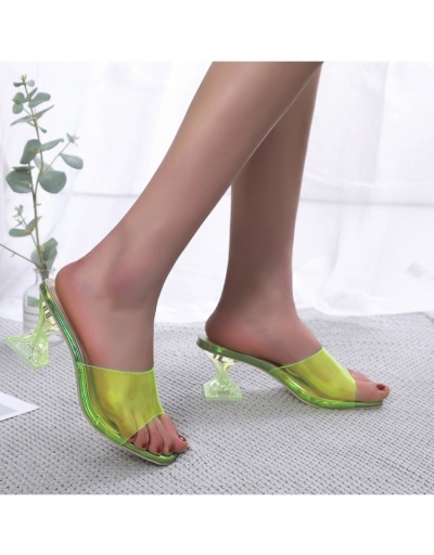 Replica Stylish Transparent Candy Color Heeled Slippers Ladies #797833 $20.03 USD for Wholesale