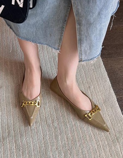 Latest Fashion Chain Patch Pointed Ladies Flats #797834 $48.57 USD, Wholesale Fashion Flats