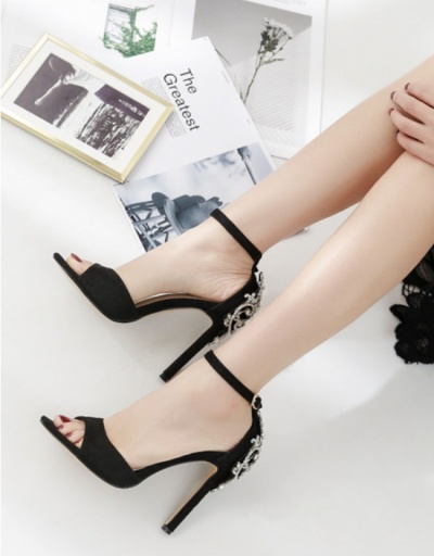 Fashion Rhinestone Ladies Ankle Strap Heels #797838 $44.91 USD, Wholesale Fashion Heels