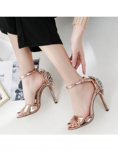 Replica Fashion Rhinestone Ladies Ankle Strap Heels #797838 $44.91 USD for Wholesale