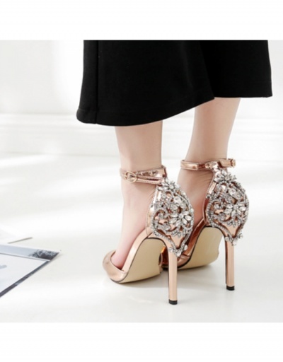 Replica Fashion Rhinestone Ladies Ankle Strap Heels #797838 $44.91 USD for Wholesale