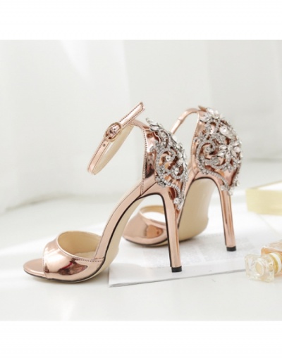 Replica Fashion Rhinestone Ladies Ankle Strap Heels #797838 $44.91 USD for Wholesale