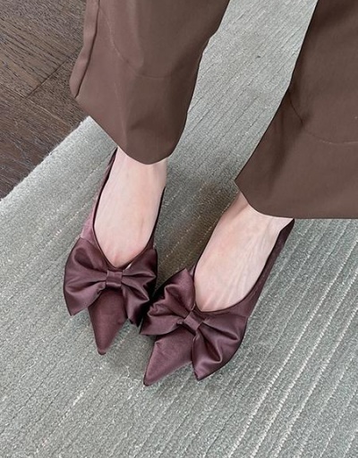 Bowknot Pointed Toe Satin Women Flats #797844 $42.25 USD, Wholesale Fashion Flats