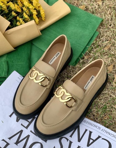 Replica British Style Round Toe Slip-On Shoes Women #797880 $46.18 USD for Wholesale