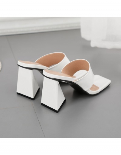 Replica Hollow Out  Square Toe  Chunky  Heeled Slippers    #797882 $36.04 USD for Wholesale