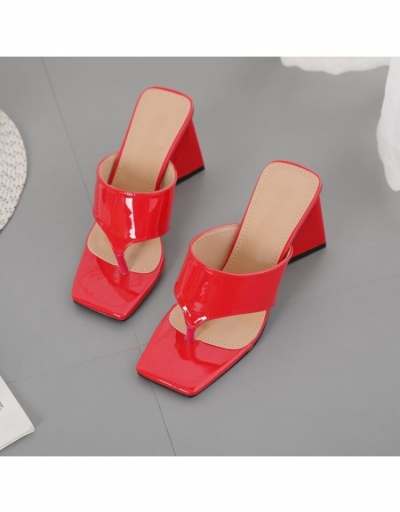 Replica Hollow Out  Square Toe  Chunky  Heeled Slippers    #797882 $36.04 USD for Wholesale