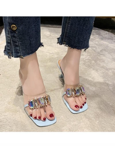  Fashion Rhinestone Square Toe Women's High Heel Sandals #797887 $25.48 USD, Wholesale Fashion Heels