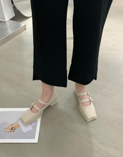 Replica Square Toe Solid Color Designer Flats #797888 $40.10 USD for Wholesale