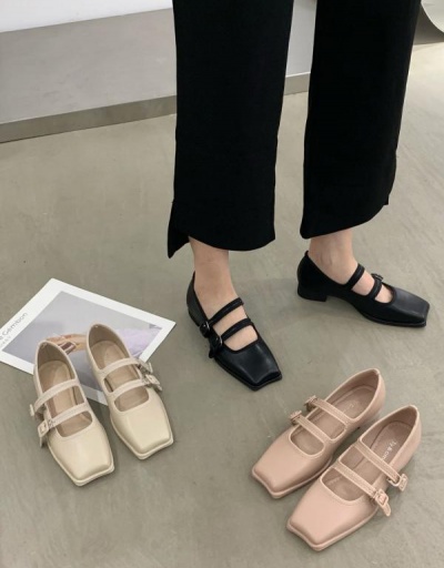 Replica Square Toe Solid Color Designer Flats #797888 $40.10 USD for Wholesale