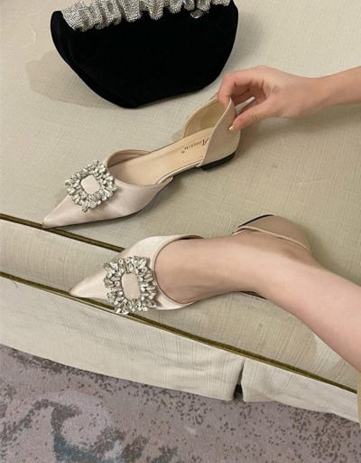 Replica Rhinestone Pointed Toe Casual Slip On Flat Shoes #797893 $41.55 USD for Wholesale