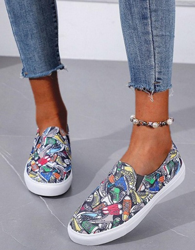 Retro Printed Slip On Shoes For Women #797897 $22.43 USD, Wholesale Fashion Flats