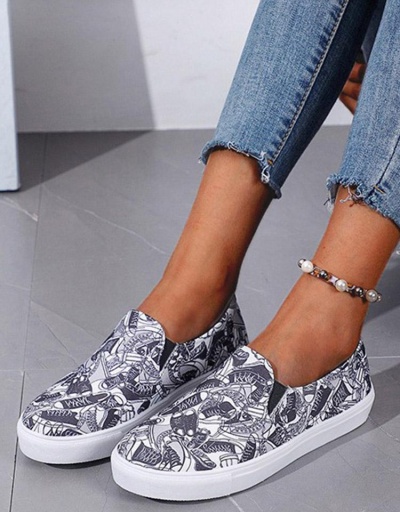 Replica Retro Printed Slip On Shoes For Women #797897 $22.43 USD for Wholesale