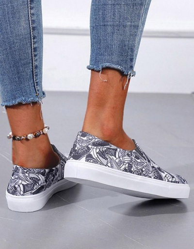 Replica Retro Printed Slip On Shoes For Women #797897 $22.43 USD for Wholesale