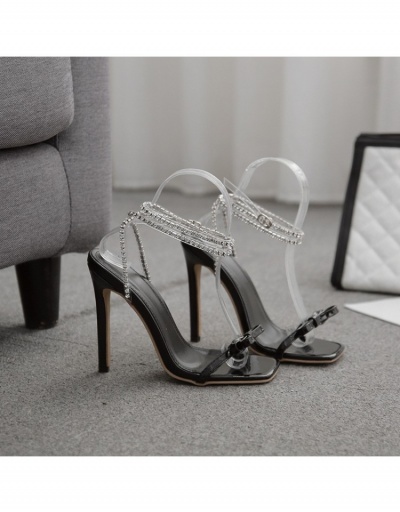 Replica  Bow Stiletto Rhinestone High Heels Transparent Sandals #797908 $36.28 USD for Wholesale