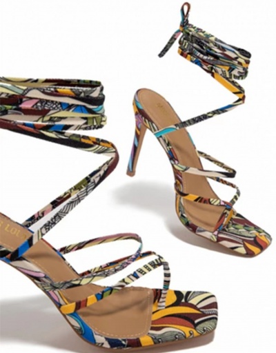 Replica New Printing Stiletto High Heels Sandals #797911 $26.71 USD for Wholesale