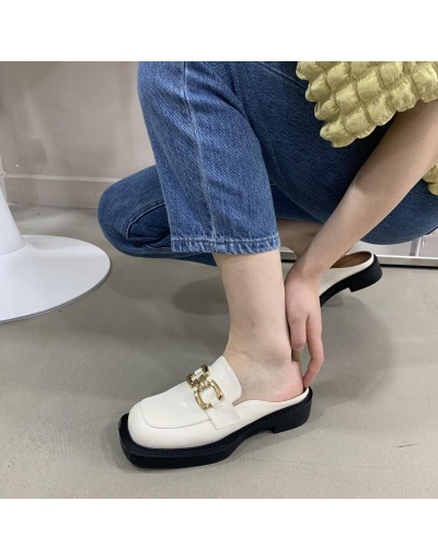 Replica British Style Square Toe Patchwork Design Slippers #797920 $52.78 USD for Wholesale