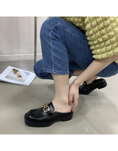 Replica British Style Square Toe Patchwork Design Slippers #797920 $52.78 USD for Wholesale