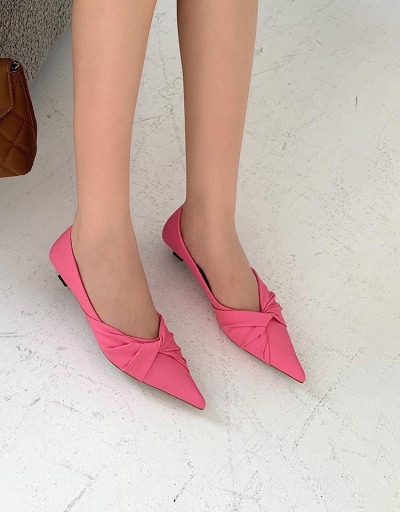 Replica Street Point Toe Ruched Heeled Ladies Flats #797924 $46.06 USD for Wholesale