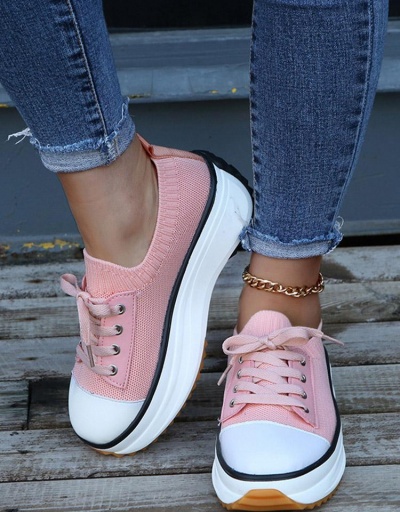 Replica Chunky Soles Casual Lace Up Canvas Shoes #797931 $28.08 USD for Wholesale