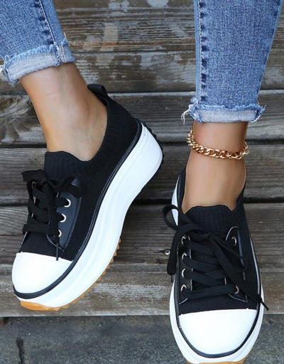 Replica Chunky Soles Casual Lace Up Canvas Shoes #797931 $28.08 USD for Wholesale