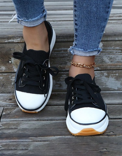 Replica Chunky Soles Casual Lace Up Canvas Shoes #797931 $28.08 USD for Wholesale