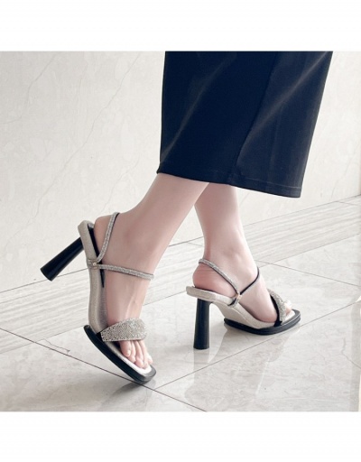 Replica  Rhinestone Korean Style Square Toe High Heels #797935 $36.99 USD for Wholesale