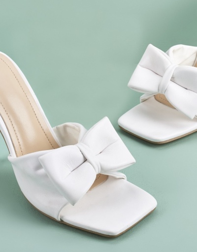 Replica  Bow Pure Color Sandals Heels #797937 $39.00 USD for Wholesale