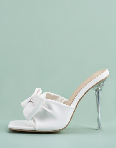 Replica  Bow Pure Color Sandals Heels #797937 $39.00 USD for Wholesale