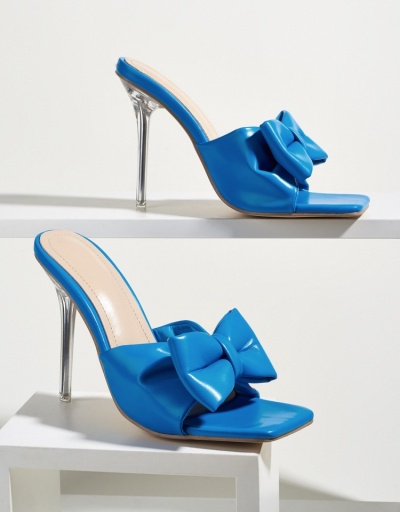 Replica  Bow Pure Color Sandals Heels #797937 $39.00 USD for Wholesale