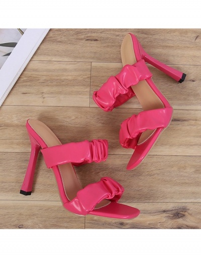 Replica  Pure Color Pleated Slip On Heels #797939 $36.04 USD for Wholesale