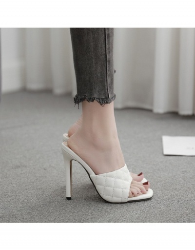 Replica  Pure Color Diamond Pattern Slip On Heels #797943 $36.40 USD for Wholesale