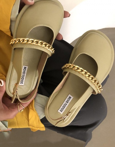 Replica Street Fashion Chain Flats Mules Sandals Women #797946 $44.44 USD for Wholesale