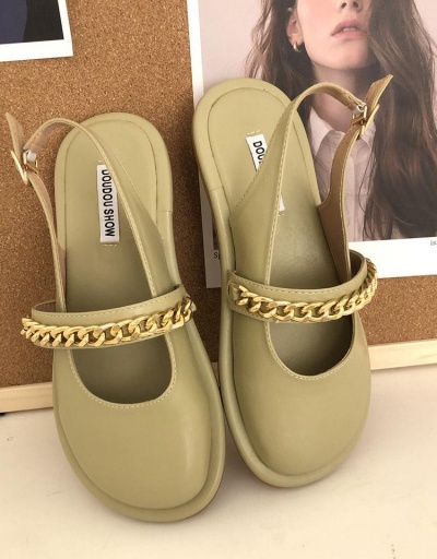 Replica Street Fashion Chain Flats Mules Sandals Women #797946 $44.44 USD for Wholesale