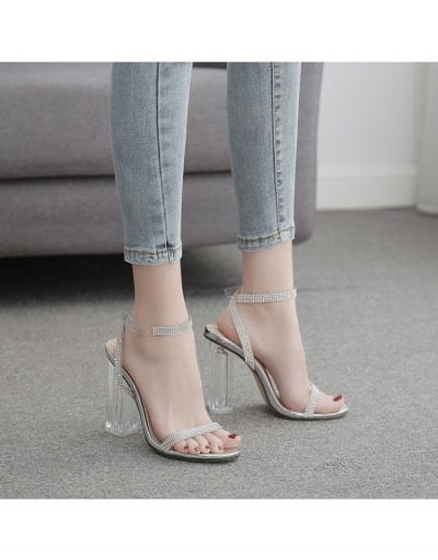 Replica  Pure Color Rhinestone Sandals Heels #797950 $45.50 USD for Wholesale