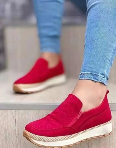 Round Toe Casual Rubber Soles Slip On Shoes #797951 $28.65 USD, Wholesale Fashion Flats