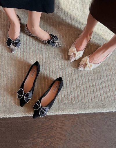 Replica Plain Fashion Bowknot Slip On Flat Shoes #797953 $40.10 USD for Wholesale